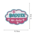 Cute embroidered patch badge appliques for clothing jackets backpacks decorative item - Cloud Bubble Baddie (DW9802-11)