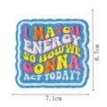 Embroidered patch cute quote slogan DIY clothing jacket backpack decorative badge 7cm - Wavy Blue Slogan (DW9802-14)