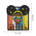 Patch brodé fille noire mignon dessin animé écusson en tissu pour veste vêtements déco - Style Fille Lumière des Étoiles(DW9810-33)