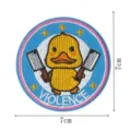Cute cartoon angry duck embroidered patch iron-on badge for jacket apparel clothing DIY 7cm - Violence Duck With Swords (DW9802-23)