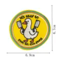 Funny duck holding cleavers embroidered patch cute animal badge iron on clothing accessory - Feel All The Feels Duck (DW9802-24)