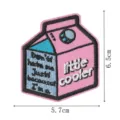 Cute pink milk carton embroidered patch DIY iron-on clothing badge applique decor accessory - Milk Carton Shape (DW9802-36)