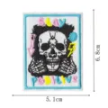 Embroidered skull patch iron on badge cute punk DIY apparel decorative appliques - Skull Stay Positive (DW9802-38)