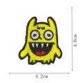 Divertido parche bordado de fantasma amarillo, pegatina de monstruo lindo para bolsos y ropa. - DW9137-4