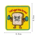 Cute cartoon bread lifting weights embroidered patch for clothing jackets and bags decoration. - Bread Weightlifting (DW9802-43)