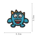 Parche bordado de monstruo azul lindo divertido Halloween ropa insignia DIY 3.5x4.2cm - DW9137-8