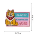 Cute cat embroidered patch funny animal clothing badge jacket DIY decoration 6.9x4.8cm - Exaggerated Longhair Cat (DW9802-46)