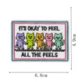 Cute cartoon cats embroidered patch decorative clothing badge accessory for jackets and bags. - Cat Inspirational Slogan (DW9802-48)