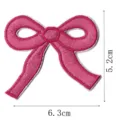 Close-up detail of the pink embroidered bow patch, showing fine stitching and dimensions. - Bowknot Style(DW9067-25)