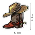 Western Cowboy Hat and Boot Embroidered Patch Iron-on Applique for Clothing Bags Hat Decor - DW9055-2