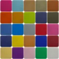 Bunte einfache Leinwand Twill Aufbügelbare Stoffflicken in verschiedenen Farben für Kleidung. - Set von 26
