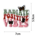 Toppa ricamata dettagliata in stile boho con testo motivazionale e motivi di farfalle per giacche. - Stile Inglese Farfalla(DW9122-10)