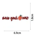 Toppa ricamata testo pesca fai da te vestiti accessorio badge decorativo 6.9x1.8cm - Stile Inglese Pesca(DW9122-13)