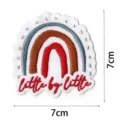 Toppa ricamata arcobaleno bohémien con testo motivazionale, accessorio fai da te 7x7cm. - Stile Inglese Arcobaleno(DW9122-24)