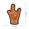 Orange hand gesture embroidered patch, DIY clothing decorative badge accessory size 7.7x5.2 cm - Hand Gesture Style (DW9810-38)