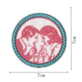 Vintage diner couple embroidered patch 7cm round clothing accessory DIY badge appliques - Embroidered Patch (DW9805-5)