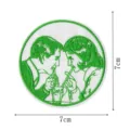 Round embroidered patch retro couple diner milkshake design clothing accessory 7cm - Embroidered Patch (DW9805-7)