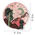 Western cowboy style embroidered patch cactus desert moon badge DIY clothing decoration appliques - Wilderness Mountains and Cactus (DW9054-9)