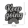 Embroidery patch featuring Keep going lettering and rainbow design, ideal for jacket and bag DIY decor. - DW9207-9