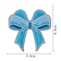 Blue bow embroidery patch for decorative clothing sewing badge DIY accessory 5.6x6.6cm - Blue Bowknot