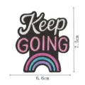 Bonito parche bordado termoadhesivo keep going arcoiris aplicacion para ropa 7.5cm - Keep GOING (DW9206-7)