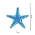 Blue starfish embroidered patch, clothing DIY decorative accessory with clear size details. - Starfish