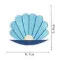 Blue seashell pearl embroidery patch decorative clothing sewing patch craft applique - Shell Pearl