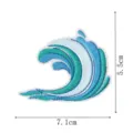 Wave embroidery patch DIY clothing decorative badge apparel repair accessory 7.1x5.5cm - Gradient Ocean Wave