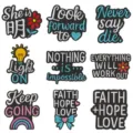 Conjunto de parches bordados con letras en inglés clásicas, insignias lindas para ropa. - Set de 9 (DW9206 Set de 9)