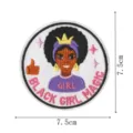 Black girl magic embroidered patch cute afro girl badge clothing applique accessories 7.5cm - Crown Girl Style(DW9810-29)