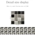 Mosaic tile stickers waterproof self-adhesive wall floor kitchen bathroom 18pcs 10x10cm - Style MTS036 / 10cm 18 Pcs Pack