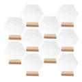 Numeros de mesa de acrilico hexagonal con base de madera set decoracion de boda dec - Números de Hexágono 11-20 con Base