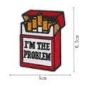 Écusson brodé boîte de cigarette accessoire vêtement badge thermocollant 5x6.5cm - Style Paquet de Cigarettes (DW9804-13)