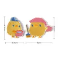 Cute cartoon yellow chick embroidered cloth patch, DIY adhesive sticker for clothes, 2pcs set. - PD817 Style / 1 Pair