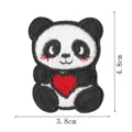 Toppa ricamata con panda di cartone animato e cuore rosso, accessorio per vestiti DIY. - Stile Panda 7 (DW9178-7)