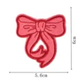 Red bow embroidered patch fabric DIY clothes accessory sticker cute craft applique 6x5.6cm - DW9806-38