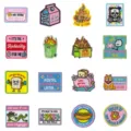 Set di toppe ricamate con meme divertenti distintivi decorativi per vestiti termoadesivi - Set di 16 stili / 16 Pezzi