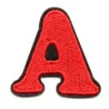 Red embroidered letter A patch, DIY clothing accessory, alphabet decorative patch for clothes. - Letter A