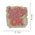 Detailansicht des gestickten Motivationsaufnähers, farbige Buchstaben, zum Aufbügeln. - Stil DW9115-21
