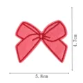 Pink bow embroidery patch DIY clothing accessory iron-on badge for kids bags 4.7x5.8cm - DW9806-42