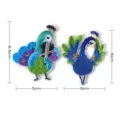 Cute peacock embroidery patch self-adhesive fabric badge for phone case clothes decoration. - PD820 Style / Set of 2