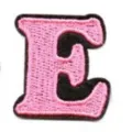 Pink letter E embroidered patch, clothing DIY applique badge accessory for jackets and bags. - Letter E