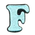 Blue letter F embroidered patch iron on sew on badge DIY clothing accessories clothing decor. - Letter F