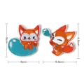 Cute cartoon fox embroidered patches, self-adhesive clothing and phone case sticker badges. - PD821 Style / Set of 2