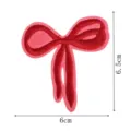 Exquisite red and pink bow embroidery patch for DIY clothing repair and hair clips 6.5cm - DW9806-48