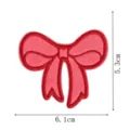 Pink bow embroidery patch detail, fabric applique for DIY crafts and children hair accessories. - DW9806-49