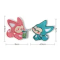 Cute cartoon animal embroidered patches for phone case clothing DIY decoration fabric stickers - PD822 Style / Set of 2