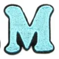 Embroidered letter M patch blue fabric DIY clothing accessories repair badge applique - Letter M