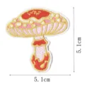Embroidered mushroom patch detailed view, colorful fabric badge for clothing, bags and DIY decoration. - DW9056-1