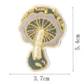 Detailed view of a decorative embroidered mushroom cloth patch with clear size measurements. - DW9056-3